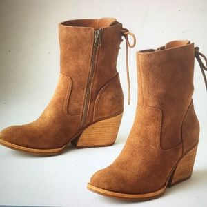 New! Kork-Ease Cherna Calf Boots Brown Suede Lace Up Back size 10